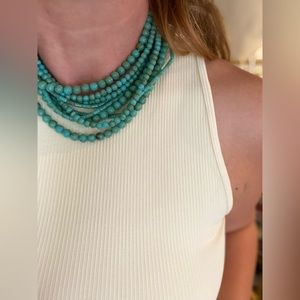 Premier Designs — aqua blue, turquoise blue necklace